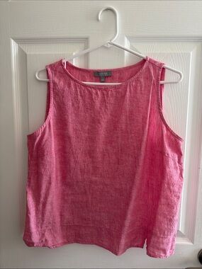 Pink Linen Sleeveless Top